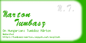 marton tumbasz business card